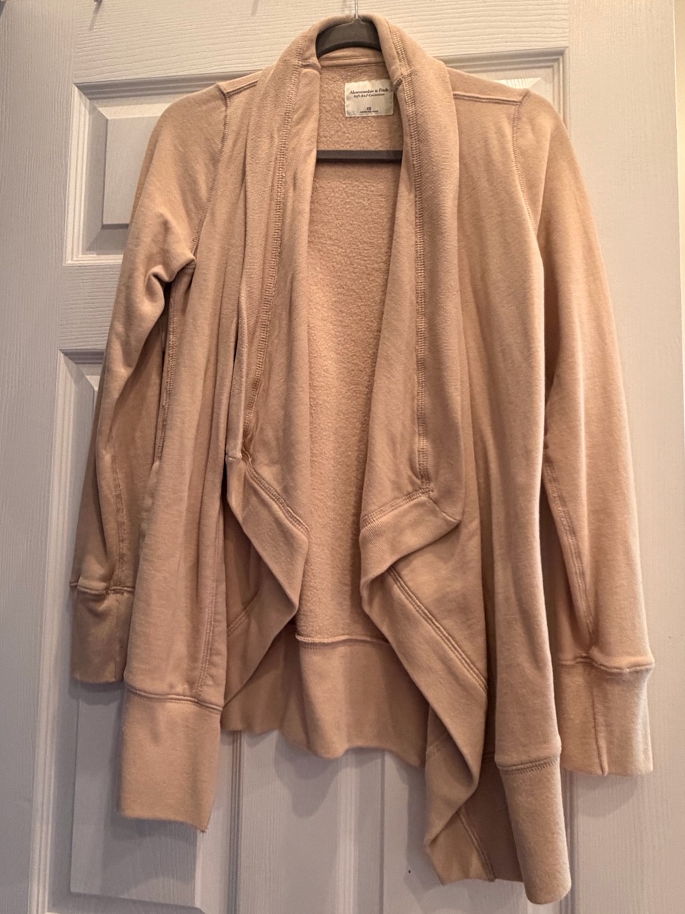 Abercrombie & Fitch Draped Open-Front Fleece Cardigan